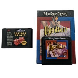 Hardball! Caesars Palace Sega Genesis Video Game Lot Baseball Casino 16-Bit